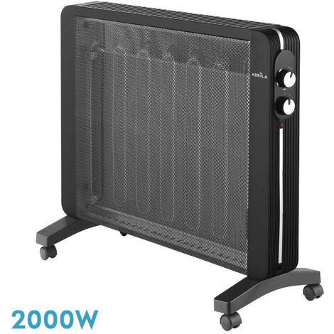 Black Mangrove Mica-Heizkörper, 2000 W, 2 Leistungsstufen, Kippschutz-Thermostat (62 x 73,2 x 26 cm)