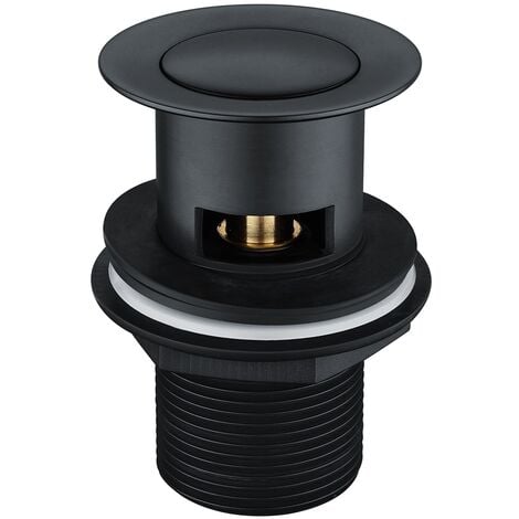 NES HOME Matte Black Pop-Up Slotted Basin Drain