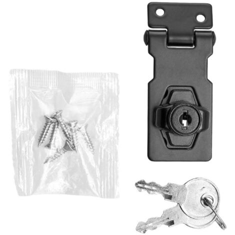 Black Metal Mechanical Keyed Hasp Lock Twist Knob for Cabinet