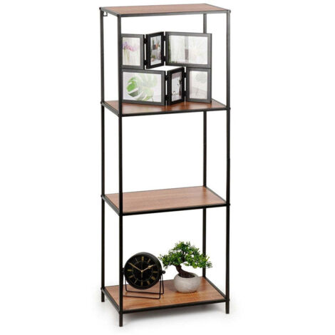 Black metal shelf 46x30x130 cm