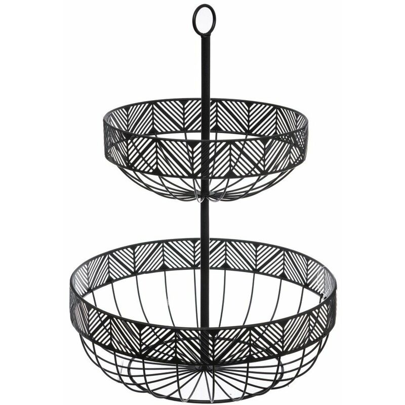 Frise patera de fruits, métal, 2 niveaux, noir