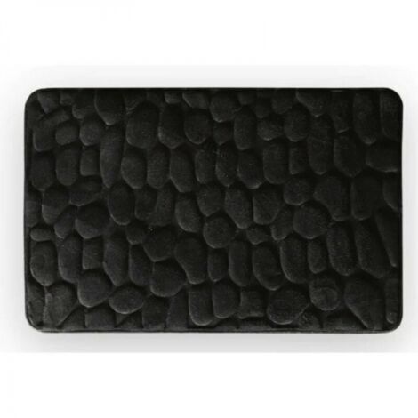 Black microfiber bath mat 40 x 60 cm with non-slip surface