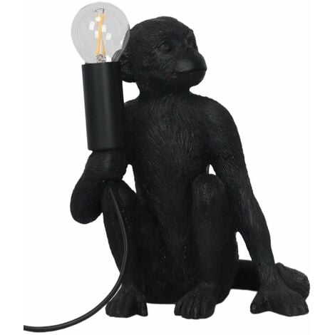 FIRST CHOICE LIGHTING Black Monkey Table Lamp or Beside Light