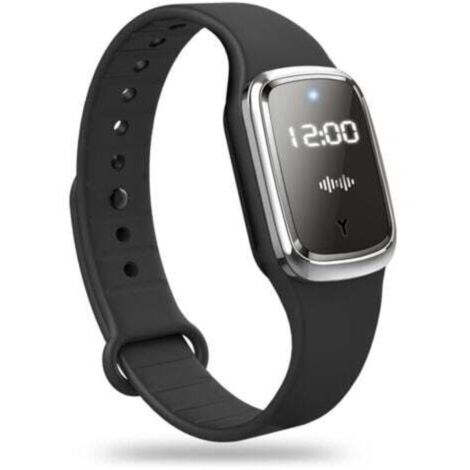 Black mosquito repellent bracelet, USB rechargeable ultrasonic waterproof mosquito repellent watch for indoor and outdoor use, for adults and children