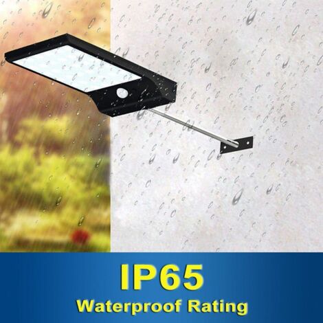 Black Motion Sensor 36 LED Solar Lights Outdoor Garden Lighting Street Lights with Mounting Pole Garden Wall Lights Home Security Lighting Waterproof