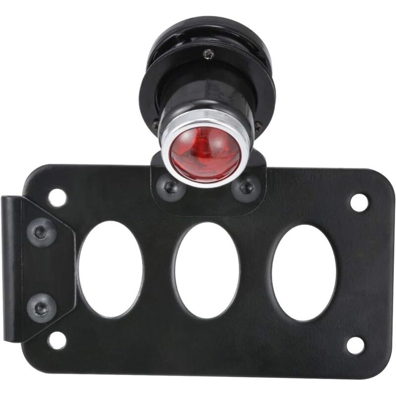 Black motorcycle taillight, side-mounted license plate light with bracket, multifunctional taillight, compatible with Harley, Honda, Kawasaki, BMW,