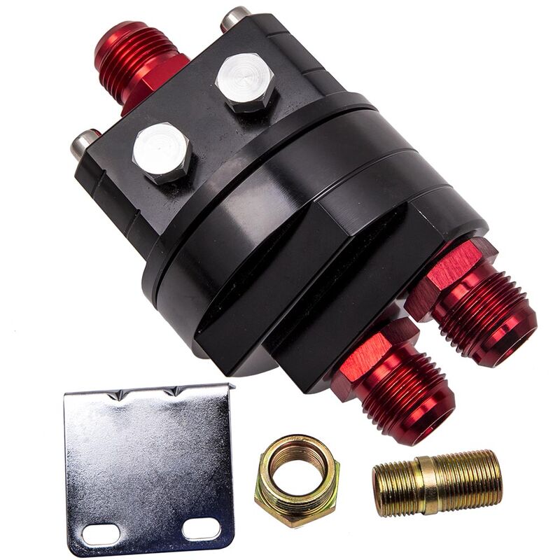 Black Oil Filter Relocation Kit + Cooler Sandwich Plate Adapter AN10 3/4X16 neu