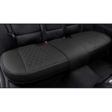 Black Panther Housse de siège de Voiture arrière en Cuir PU pour 90% des Voitures, matelassée en Triangle - Noir