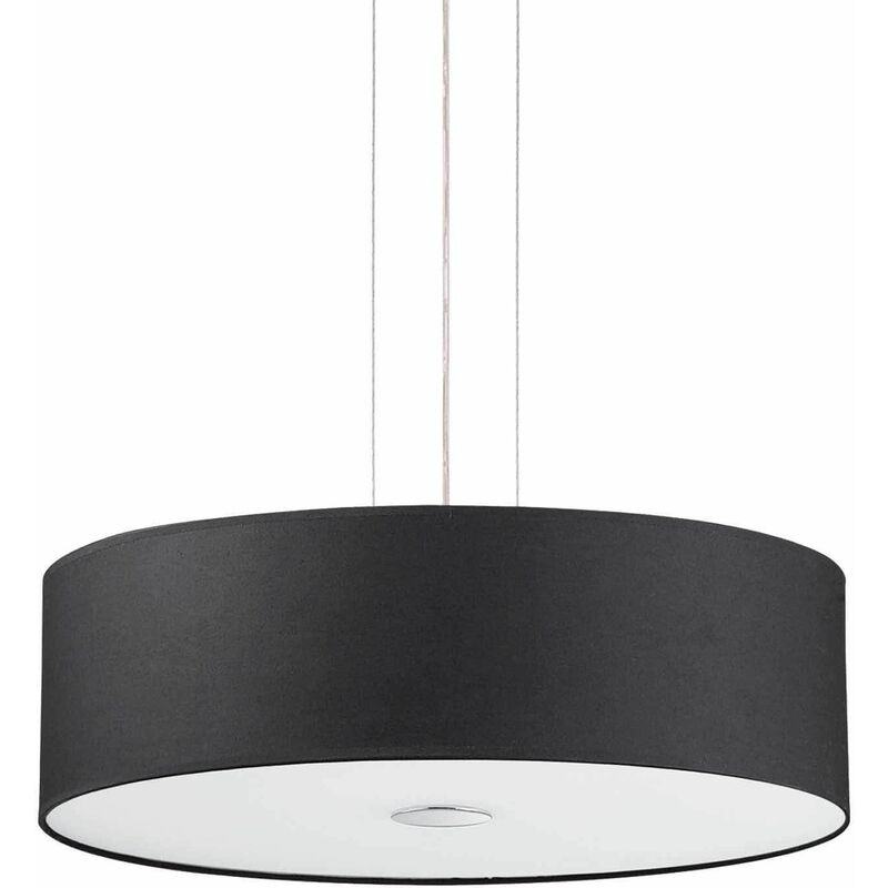 01-ideal Lux - Black pendant lamp WOODY 5 bulbs