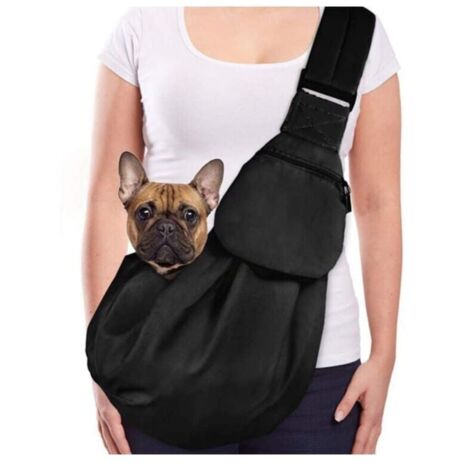 Black Pet Carrier Bag, Waterproof Shoulder Bag for Dogs and Cats, YMYNY Sling Bag