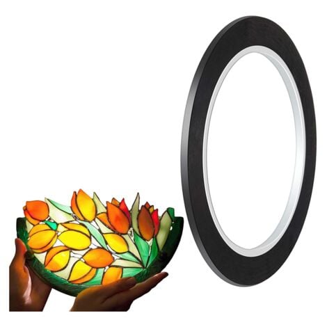 Black PET Stained Glass Lead Lines Leading Strips 3mm 216ft for Painting SurfacesGallery Window