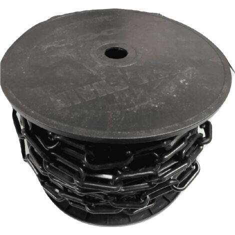 Black Plastic Chain Links 8MM x 25M (Garden Decorative Safety Barrier)