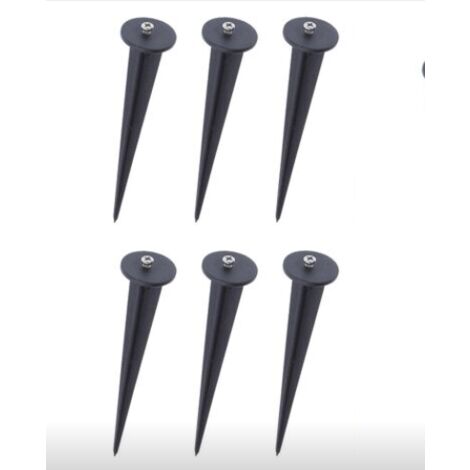 Black Plastic Garden Stake - Lamp Holder 6 Pack,Ø35X160mm