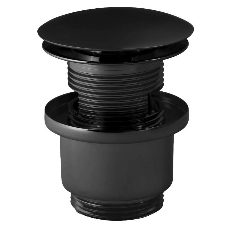 Kerra - Black Powder Coated Brass Slotted Button Waste Basin Plug Sink Click Clack
