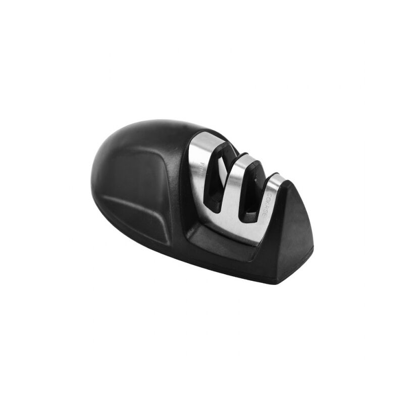 Cyslmuk - Black Professional Kitchen Sharpener 2 in 1 Manual Knife Sharpener for All Sizes Stainless Steel and Ceramic Knives, Non-Slip Base