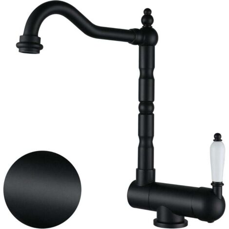 Black Pull Out Kitchen Faucet, Brass Kitchen Tap, Foldable Kitchen Mixer Tap Under Window with 360° Swivel Spout, Pull Out Sink Faucet for Window MUMU