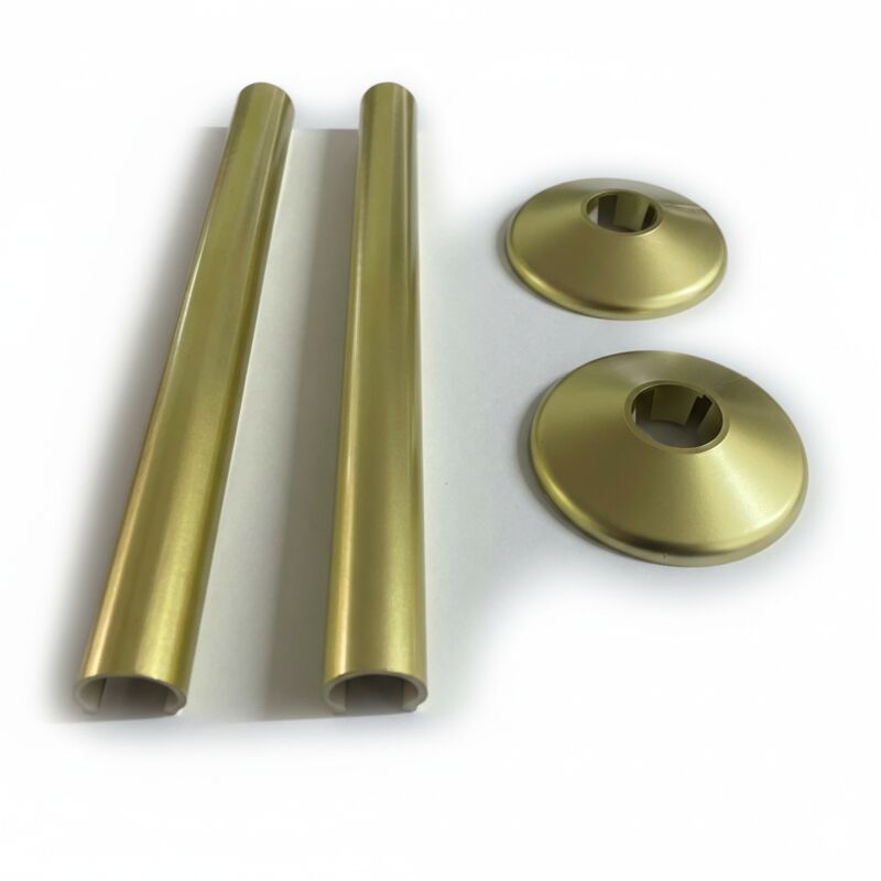 Image of Brushed Brass Radiator Pipe Covers SnapFit&hellip;