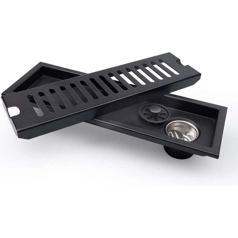 Image of Black - rectangular floor drain, shower&hellip;