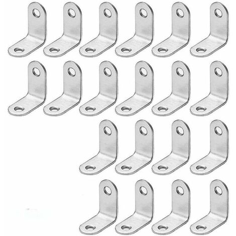 Black Right Angle Bracket L Shape Bracket, 20 Pieces Stainless Steel 90 Degree Angle Bracket, Shelf Bracket 30 X 30 X 16mm Corner Bracket With Screws