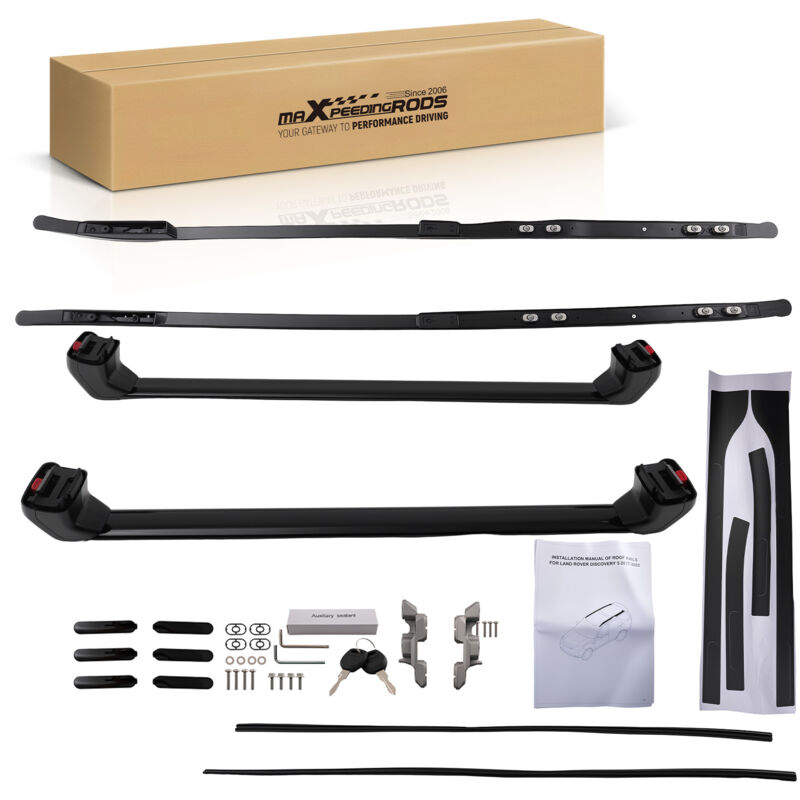 Black Roof Rail System for Land Rover Discovery 5 L462 2017-2025 Cross Bar