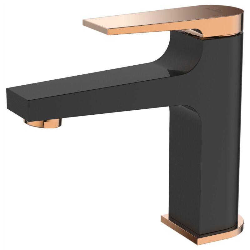 Black/Rose Gold Brass Bathroom Basin Faucet Mixer Tap + Click-Clack Plug
