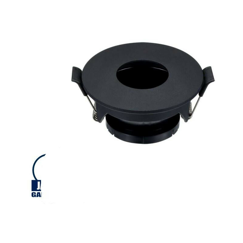 Image of Black Round Build -In Spot Support ∅83mm 1xgu10 max 35W con riflettore rotondo: inclinazione