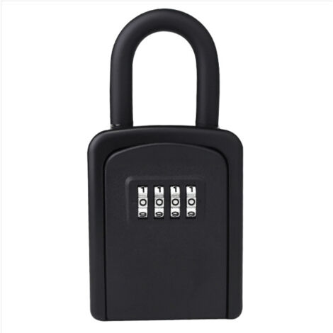 Black Secure Key Box, Key Box with Code [Weatherproof] [with Removable Handle] Mini Portable Secure Key Box Resettable Code for Outdoor and Indoor Use