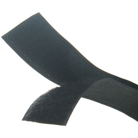 Black Hook and Loop Nylon Strap With Plastic Buckle, 20mm Wide