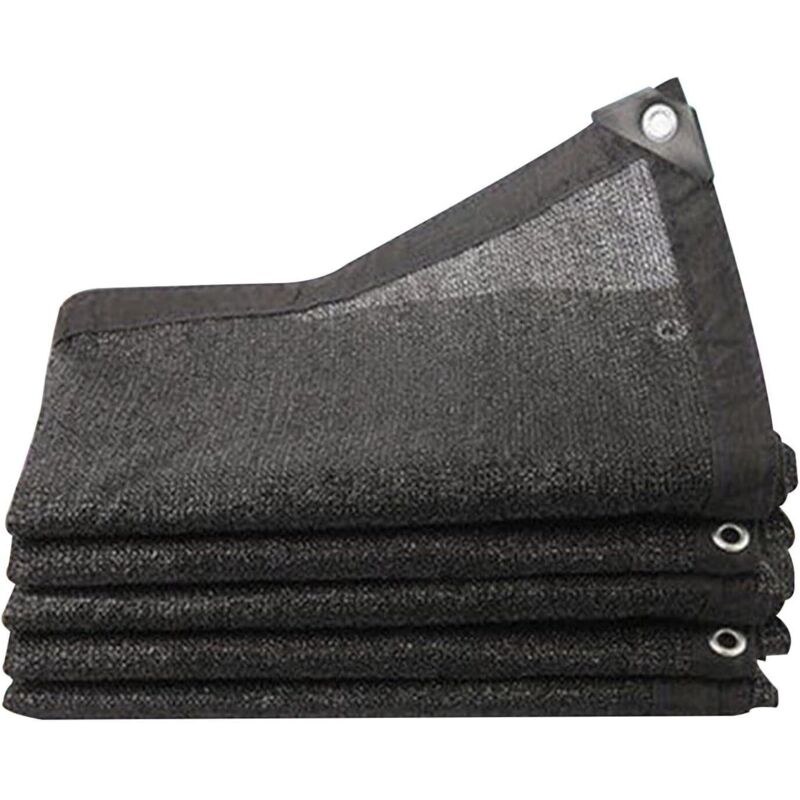 Black Shade Sail for Garden, 80% with eyelets, 2 x 3 m, 2 x 4 m, 3 x 3 m, 3 x 6 m, 4 x 5 m, 6 x 6 m, 8 x 8 m (4 x 8 m)