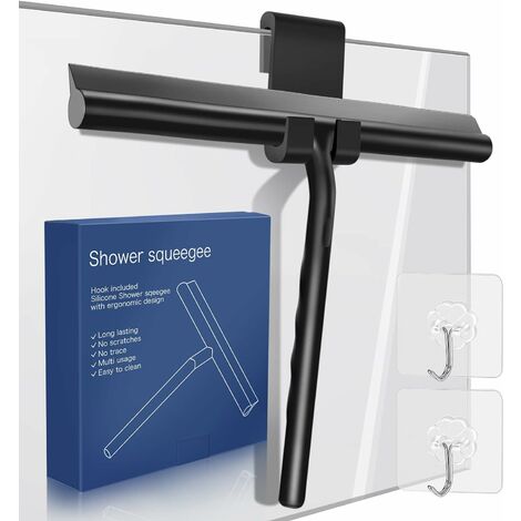 ROLIZOE Shower Squeegee for Shower Doors with Bold Handle, 11 Anti-Rust  Silicone Shower Squeegee for Shower Glass Door with Stainless Steel Inner