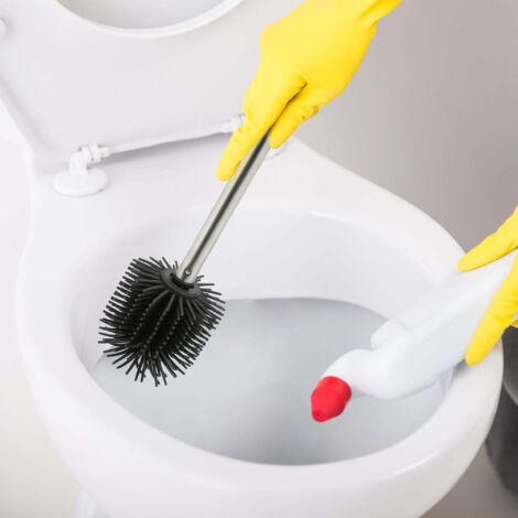 Black silicone toilet brush