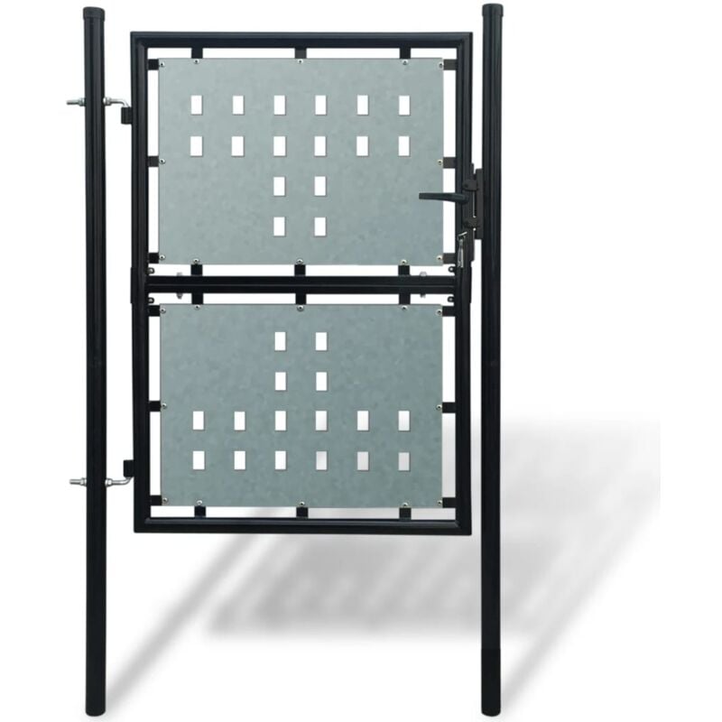 Black Door Fence Gate Single 100 x 200 cm - Black