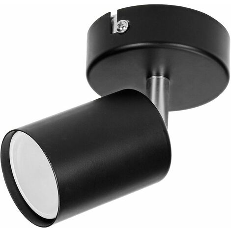 Black Single Head Ceiling Light 1 Spot LED Adjustable Ceiling Light Bar Modern Rotating Spotlight for Indoor Office Living Room Kitchen Lobby (Black)