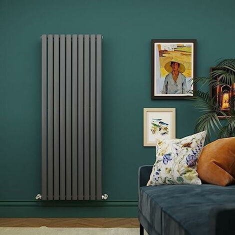 Black Single Oval Tube Radiators Central Heating 1800mm x 780mm Vertical Column Radiator