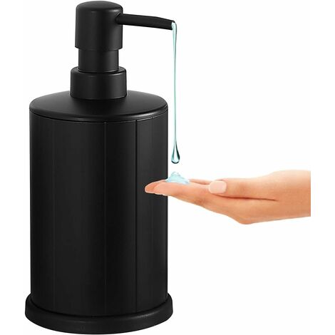 Black Soap Dispenser, 500ml Easy Squeeze Dispenser Pump Bottle, Rust Resistant Metal Soap & Lotion Dispensers