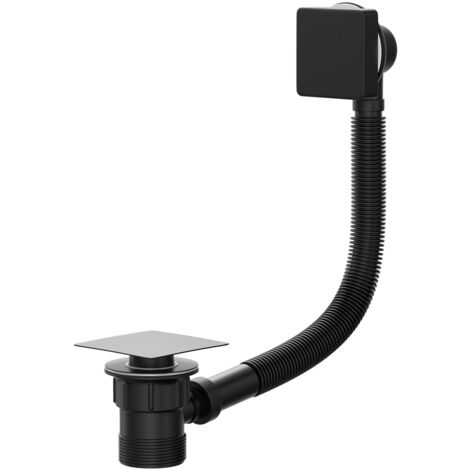 Black Square Easy Clean Sprung Bath Waste