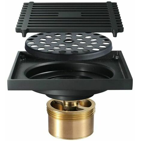 Black square floor drain brass floor drain shower drain deodorant shower drain for toilet bathroom kitchen