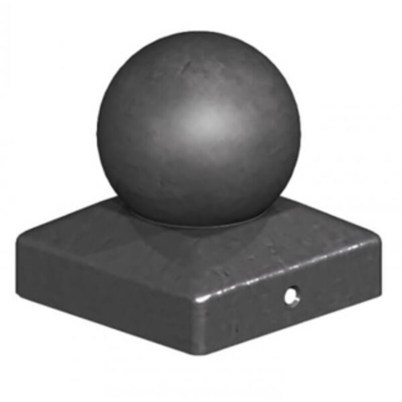 Birkdale - Black Steel Ball & Collar Post Cap for 3in Posts - 75 x 75mm (1 Pack)