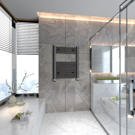 Black Straight Bathroom Towel Radiators Modern Design 800x500mm