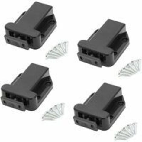 Black-Touch-Entriegelungsriegel für Schrank, 4 Stück, Schranktür, Schrankriegel für Schränke, Touch-Riegel mit Schrauben, Schrank, Möbeltür, Schrank, Touch-Riegel, Schwarz