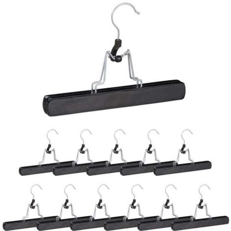 Black trouser hanger pack of 12