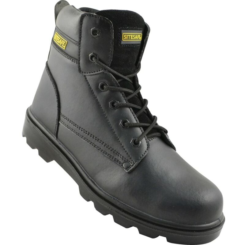 Black Trucker Safety Boots - Size 3 - Black - Sitesafe