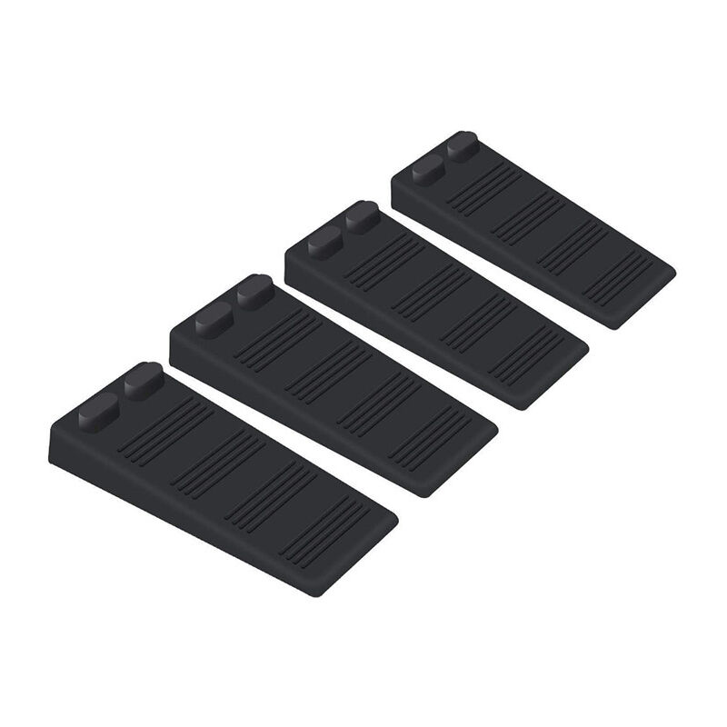 Linghhang - Black)4pcs Soft Rubber Door Stopper, Adjustable Height Non-Slip Block, Non-Toxic, No Odor Door Stop, Protects Floors and Walls, For