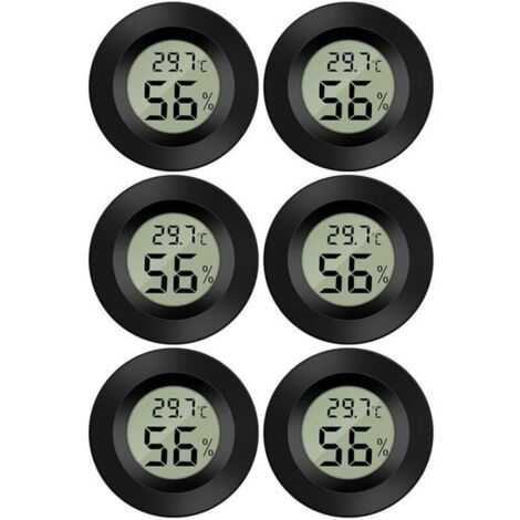 (black)6 pcs Mini Digital LCD Thermomètre Hygromètre Température Humidité Thermomètre Portable Thermo Hygromètre Indicateur