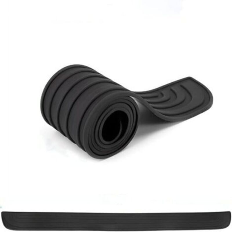 (Black/90 cm x 7 cm) Car bumper protector, rubber trunk lid protector, anti-scratch and anti-slip, suitable for most car exterior accessories