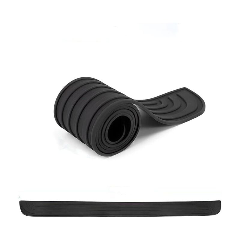 Linghhang - Black/90cm x 7cm) Car Bumper Protector, Rubber Trunk Door Guard, Anti-Scratch and Anti-Slip, Suitable for Most Car Exterior Accessories