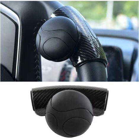 CSPARKV (Black)Car Steering Wheel Knob, Universal Silicone Steering Wheel Spinner, 360° Rotating Steering Wheel Booster Knob, Suitable for All Cars, Trucks, Semi-Trailers, Boats