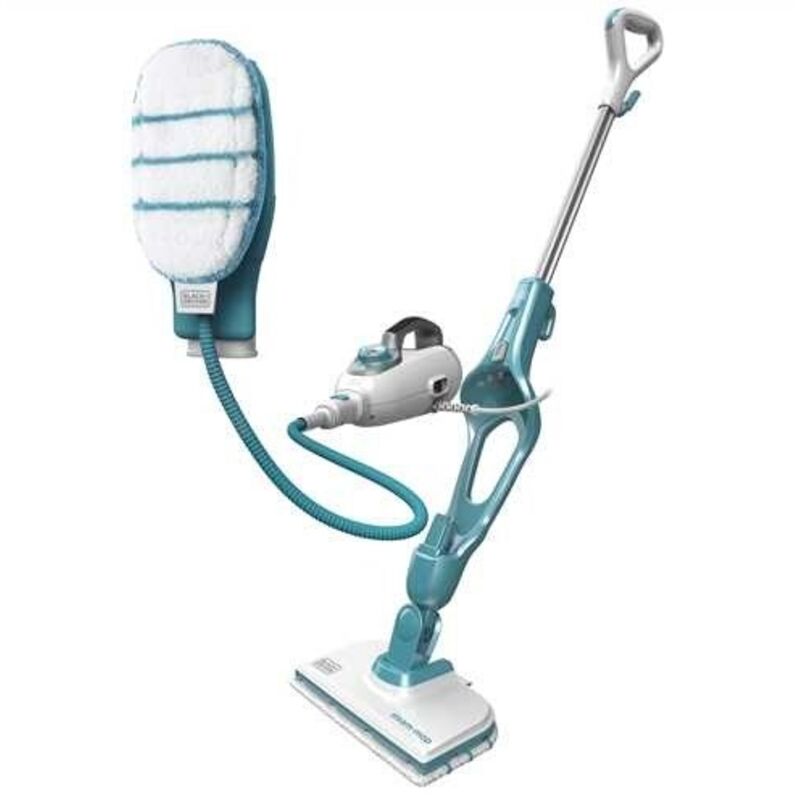 Black&decker - Noir et amp Decker 9IN1 Steam-mop Nettoyeur vapeur balai 0,5 l Turquoise, Blanc 1300 w