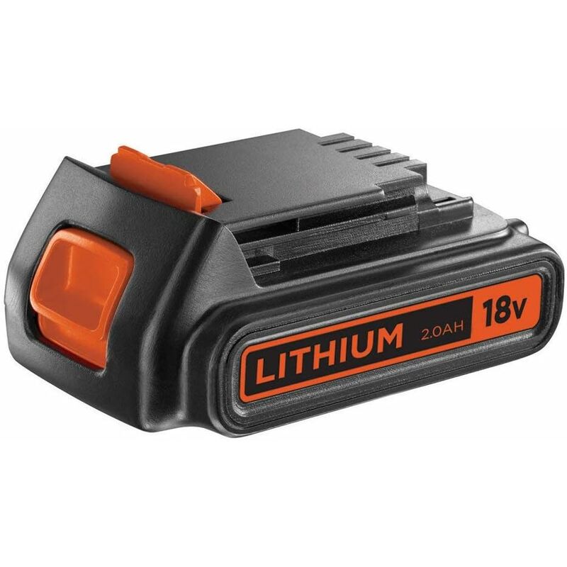 Black+decker Batterie 18 v Li-Ion 2,0 Ah pour les Travaux de Bricolage - Compatible avec les Outils 18 v Bricolage et Jardin black+decker - Pratique,