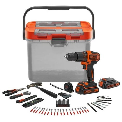 Black&Decker Brico Kit BCKSB04QW Taladro percuto BDCHD18+Accesorios
